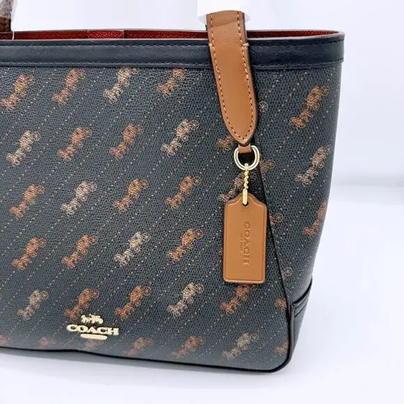 Coach Diagonal Print Horse and Carriage Tote 27 - Picture 7 of 9